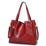 <bold>Tote / Shoulder Bag  <br>Vegan-Leather Handbag Burgundy - strapsandbrass.com