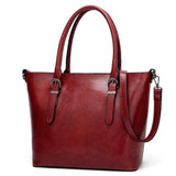 <bold>Tote  / Shoulder Bag  <br>Vegan-Leather Handbag Burgundy - strapsandbrass.com