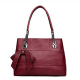 <bold>Satchel  / Tote  Bag <br>Genuine-Leather Handbag Burgundy - strapsandbrass.com