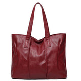<bold>Tote / Shoulder Bag  <br>Vegan-Leather Handbag Burgundy - strapsandbrass.com