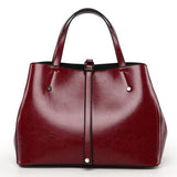 <bold>Tote / Shoulder Bag  <br>Vegan-Leather Handbag Burgundy - strapsandbrass.com