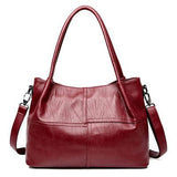 <bold>Tote / Crossbody Bag  <br>Vegan-Leather Handbag Burgundy - strapsandbrass.com