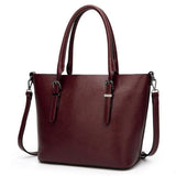 <bold>Tote  / Shoulder Bag  <br>Vegan-Leather Handbag DK Red - strapsandbrass.com