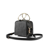 <bold>Messenger  / Shoulder Bag  <br>Vegan-Leather Handbag Gray - strapsandbrass.com