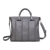 <bold>Tote  / Shoulder Bag <br>Genuine-Leather Handbag Gray - strapsandbrass.com