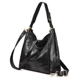 <bold>Hobo  / Tote Bag <br>Genuine-Leather Handbag Gray - strapsandbrass.com