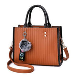 <bold>Top-Handle / Crossbody Bag <br>Vegan-Leather Handbag Khaki - strapsandbrass.com