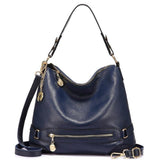<bold>Hobo  / Tote Bag <br>Genuine-Leather Handbag Deep Blue - strapsandbrass.com