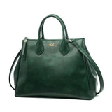 <bold>Tote /  Top-Handle Bag <br>Vegan-Leather Handbag Green - strapsandbrass.com