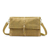 <bold>Crossbody / Shoulder Bag <br>Genuine-Leather Handbag Gold - strapsandbrass.com