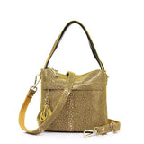 <bold>Bucket / Crossbody Bag <br>Genuine-Leather Handbag Gold - strapsandbrass.com