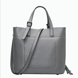<bold>Bucket / Crossbody Bag <br>Genuine-Leather Handbag Gray - strapsandbrass.com