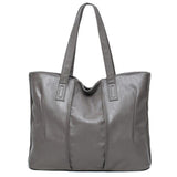 <bold>Tote / Shoulder Bag  <br>Vegan-Leather Handbag Gray - strapsandbrass.com