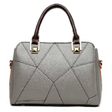 <bold>Top-Handle  / Crossbody Bag <br>Genuine-Leather Handbag Gray - strapsandbrass.com