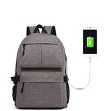 Backpack USB Charging <br> Oxford Backpack Gray - strapsandbrass.com