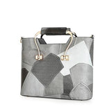 <bold>Tote / Top-Handle Bag <br>Vegan-Leather Handbag Gray - strapsandbrass.com
