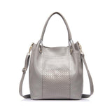 <bold>Bucket / Crossbody Bag  <br>Genuine-Leather Handbag Gray - strapsandbrass.com