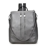 <bold>Fashion Backpack  <br>Vegan-Leather Fashion Backpack Gray - strapsandbrass.com