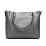<bold>Tote / Crossbody Bag  <br>Genuine-Leather Handbag Gray - strapsandbrass.com