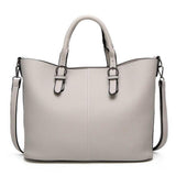 <bold>Tote / Shoulder Bag <br>Vegan-Leather Handbag Gray - strapsandbrass.com
