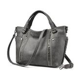 <bold>Tote / Crossbody Bag <br>Vegan-Leather Handbag Gray - strapsandbrass.com