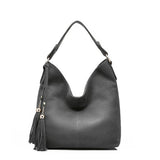 <bold>Hobo / Tote Bag <br>Vegan-Leather Handbag Gray - strapsandbrass.com
