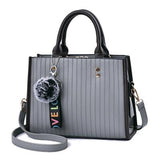 <bold>Top-Handle / Crossbody Bag <br>Vegan-Leather Handbag Gray - strapsandbrass.com