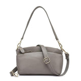 <bold>Messenger  / Tote Bag <br>Genuine-Leather Handbag Gray - strapsandbrass.com