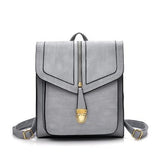 <bold>Fashion Backpack  <br>Vegan-Leather Fashion Backpack Gray - strapsandbrass.com