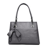 <bold>Satchel  / Tote  Bag <br>Genuine-Leather Handbag Gray - strapsandbrass.com