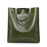 <bold>Bucket  / Tote Bag <br>Genuine-Leather Handbag Green - strapsandbrass.com