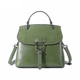 <bold>Top-Handle / Crossbody Bag <br>Genuine-Leather Handbag Green - strapsandbrass.com