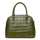 <bold>Top-Handle / Crossbody Bag <br>Genuine-Leather Handbag Green - strapsandbrass.com