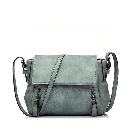 <bold>Messenger  / Shoulder Bag  <br>Vegan-Leather Handbag Green - strapsandbrass.com