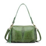 <bold>Messenger / Crossbody Bag <br>Genuine-Leather Handbag Green - strapsandbrass.com