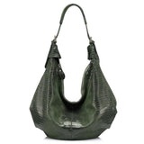 <bold>Hobo / Tote Bag <br>Genuine-Leather Handbag Green - strapsandbrass.com