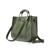 <bold>Tote  / Crossbody Bag  <br>Vegan-Leather Handbag Green - strapsandbrass.com