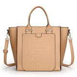 <bold>Tote / Shoulder Bag  <br>Vegan-Leather Handbag Khaki - strapsandbrass.com