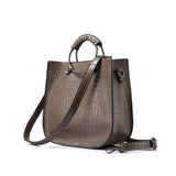 <bold>Tote  / Crossbody Bag  <br>Vegan-Leather Handbag Khaki - strapsandbrass.com