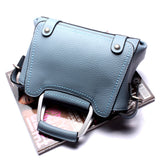 Top-Handle / Crossbody Bag  <br>Genuine-Leather Handbag Blue - strapsandbrass.com