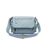 <bold>Messenger  / Crossbody Bag <br>Genuine-Leather Handbag Blue - strapsandbrass.com