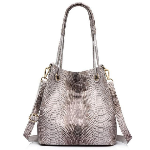 <bold>Bucket / Tote Bag <br>Genuine-Leather Handbag Brown - strapsandbrass.com