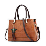 <bold>Tote / Crossbody Bag  <br>Vegan-Leather Handbag Brown - strapsandbrass.com