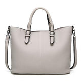 <bold>Tote  / Shoulder Bag  <br>Vegan-Leather Handbag Gray - strapsandbrass.com