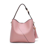 <bold>Bucket / Tote Bag  <br>Vegan-Leather Handbag Pink - strapsandbrass.com