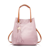 <bold>Bucket / Crossbody Bag <br>Genuine-Leather Handbag Pink - strapsandbrass.com