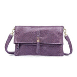 <bold>Crossbody / Shoulder Bag <br>Genuine-Leather Handbag Purple - strapsandbrass.com