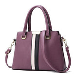 <bold>Top-Handle / Crossbody Bag  <br>Vegan-Leather Handbag Purple - strapsandbrass.com