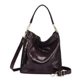 <bold>Hobo  / Tote Bag <br>Genuine-Leather Handbag Purple - strapsandbrass.com