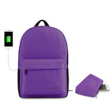 Backpack USB Charging & Anti-Theft <br> Polyester Backpack Purple / 15 Inches - strapsandbrass.com